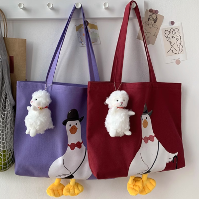 The duck canvas bags women's shoulder