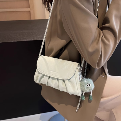 Summer super fire fold small bag women  fashion chain crossbody bag foreign style single shoulder small square bag