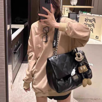 Niche fashion crossbody bag women Ringer chain underarm bag large capacity commuter shoulder bag
