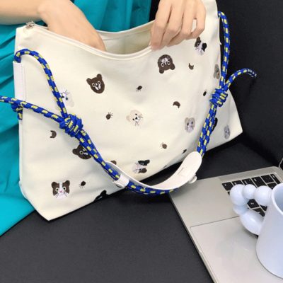 Large capacity canvas bag Women's new summer female college students shoulder bag all casual Tote bag