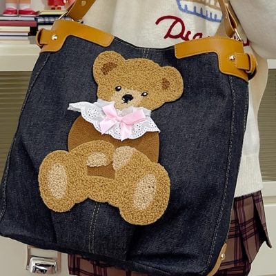 Denim canvas big bag Women's fashion large capacity shoulder bag all match student class Tote bag