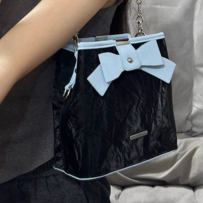 Small bow bucket bag new senior sense commuter single shoulder crossbody bag large capacity portable small square bag