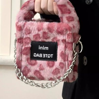 Furry bag autumn and winter new chain portable small square bag cute girl all commute single shoulder crossbody bag woman