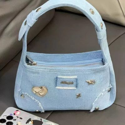 High appearance level Cowboy underarm Bag Women's retro Sweet Cool Y2K shoulder Bag Portable summer ins small bag