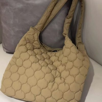 Korean cotton Tote Bag Women's fashion down bag Large capacity commuter underarm shoulder bag